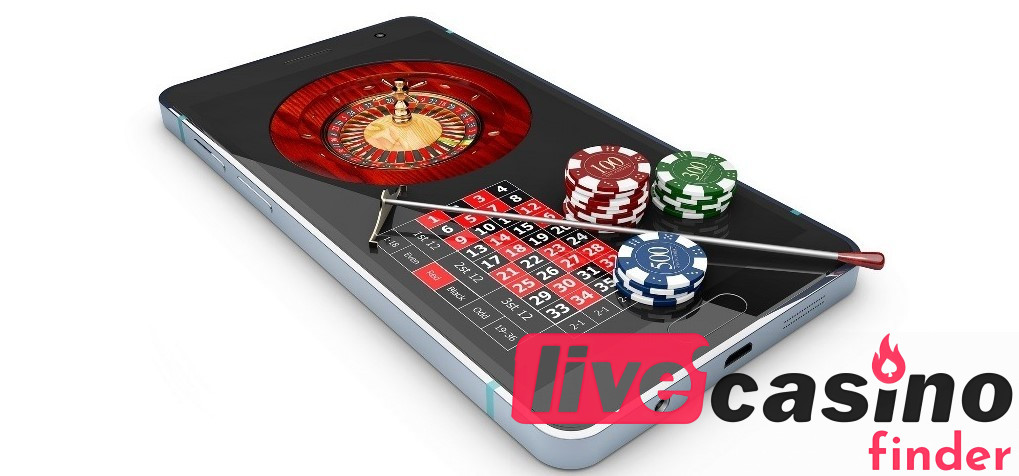 Mobil enhet med live casino.