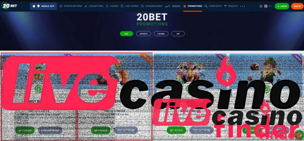 20Bet Live Casino Promotions.