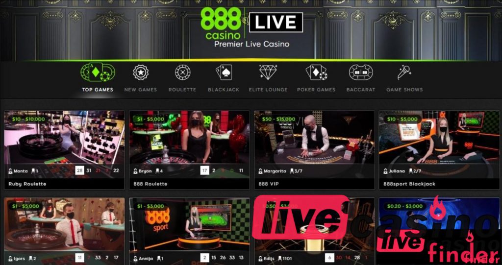 888 Casino Juego en vivo.