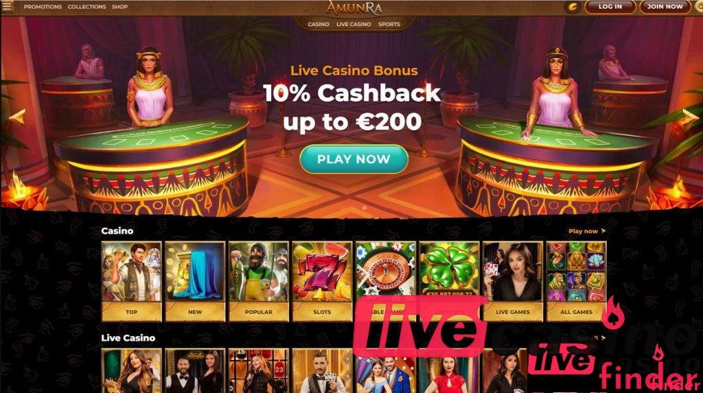 AmunRa Live Casino Bonus.