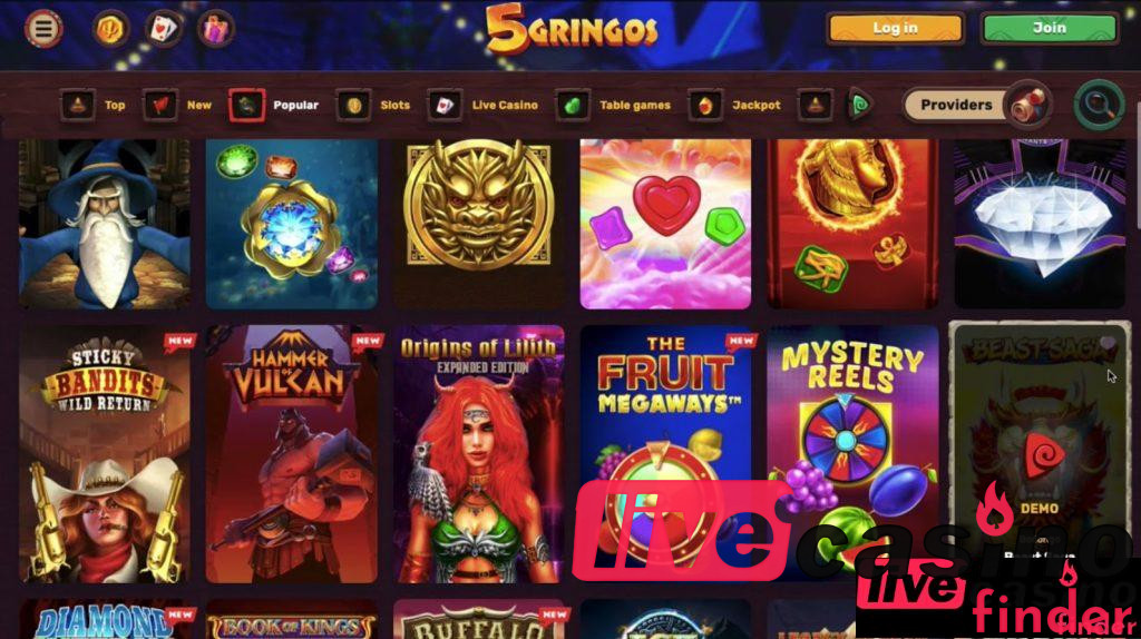 5Gringos Casino en Vivo Gemes.