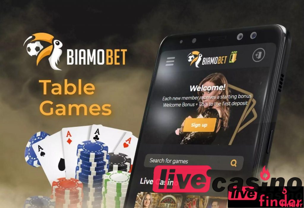 Biamobet Live Casino-bordspil.