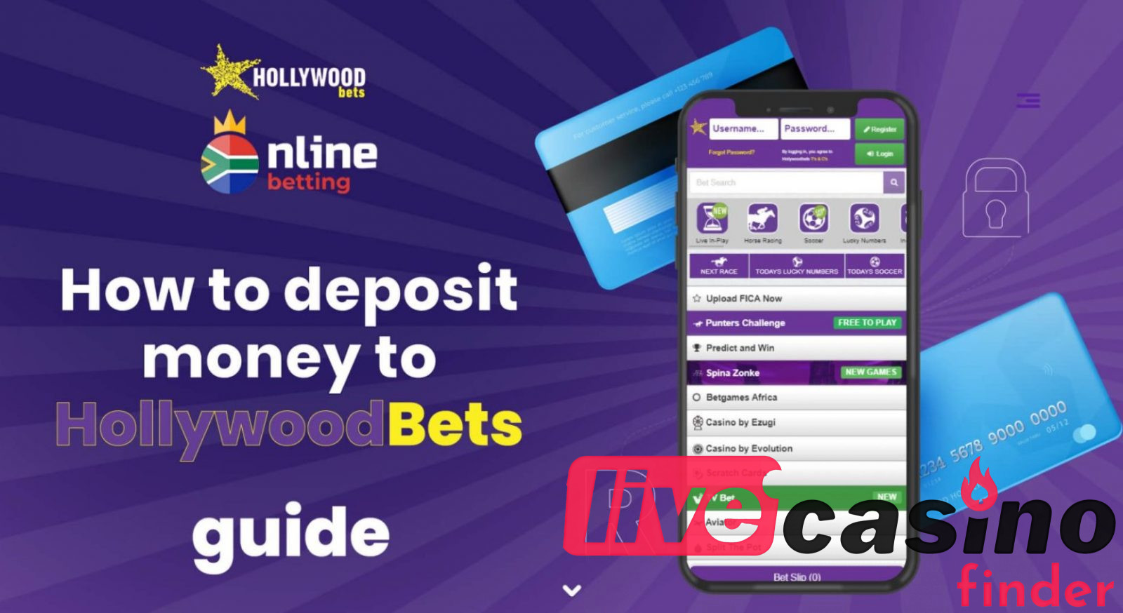 Zahlen Sie Geld in das HollywoodBets Live Casino ein.