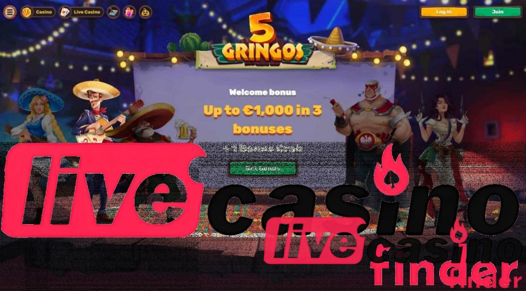 Casino en Vivo 5Gringos Bono de Bienvenida.