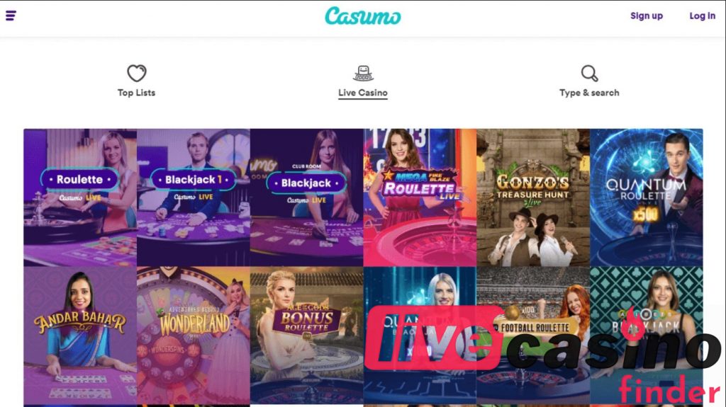 Live-spel Casumo Casino.