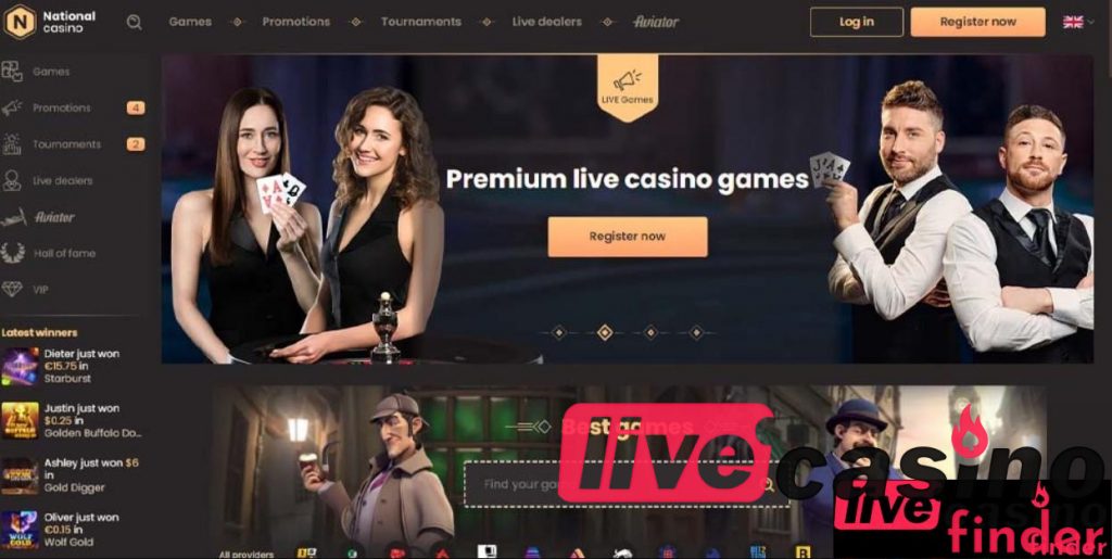 National Live Casino Premium žaidimai.