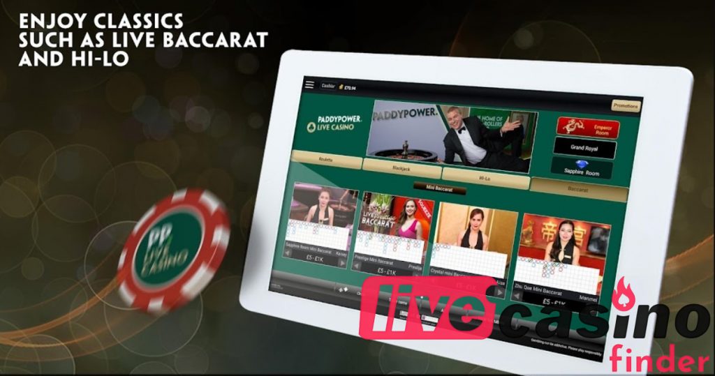 Paddy Power Casino Live Games.
