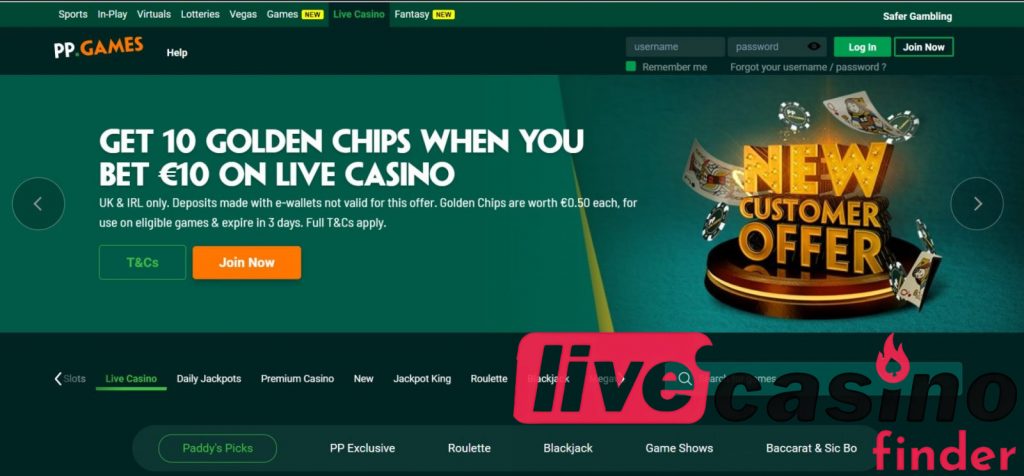 Paddy Power Live Casino anmeldelse.
