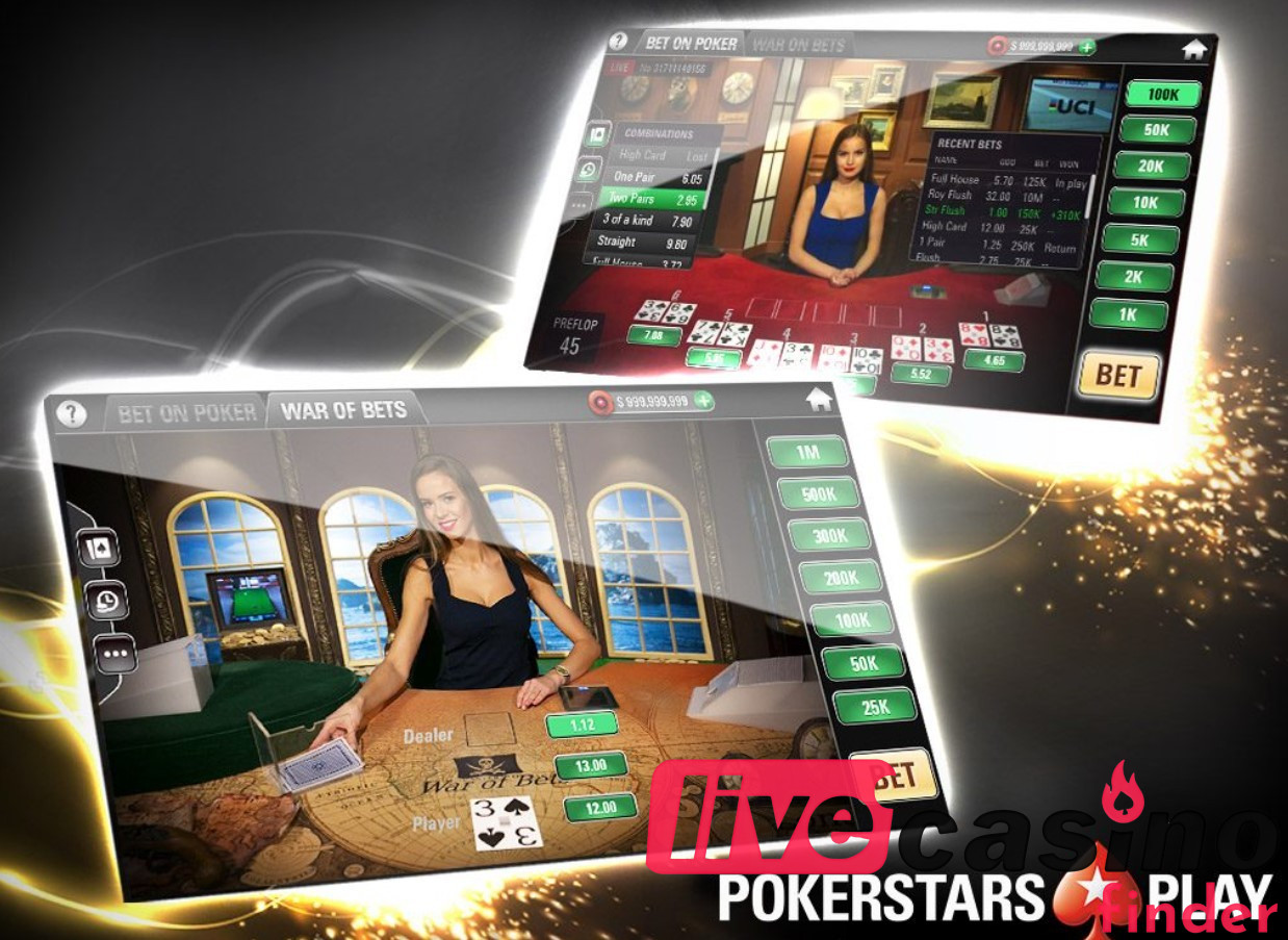 A PokerStars élő kaszinó áttekintése.
