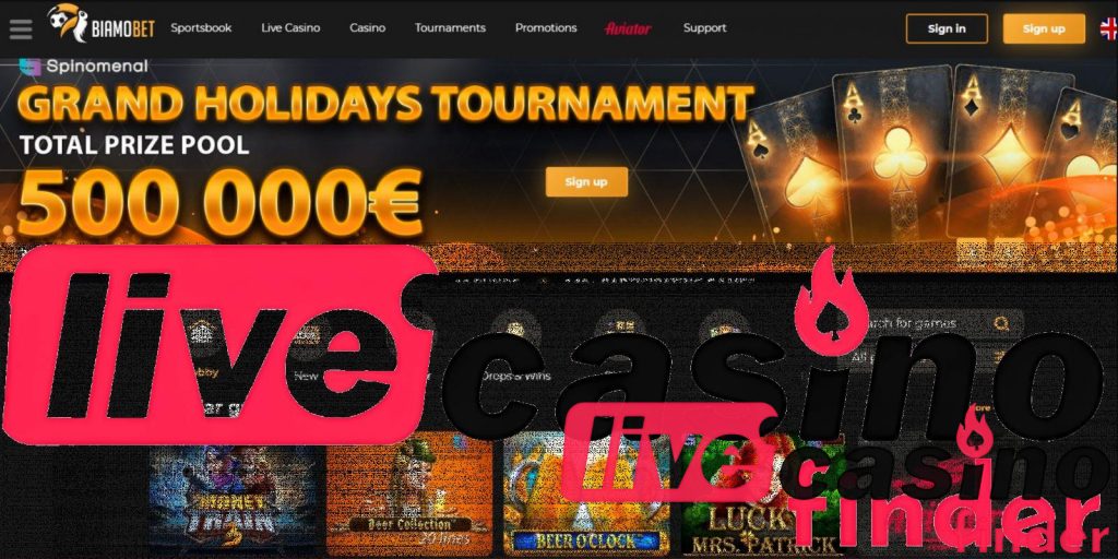 Signing up Biamobet Live Casino.