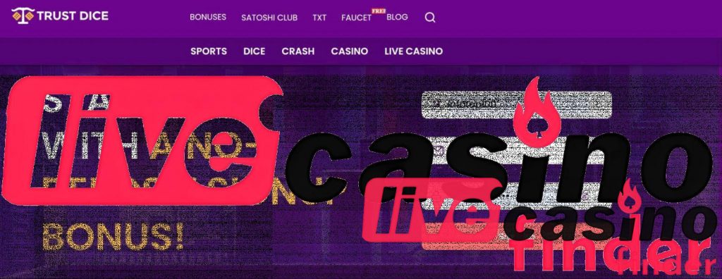 TrustDice Live Casino Register.