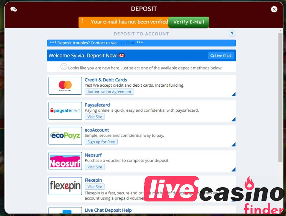 EuroCasino Live Casino Deposit To Account.