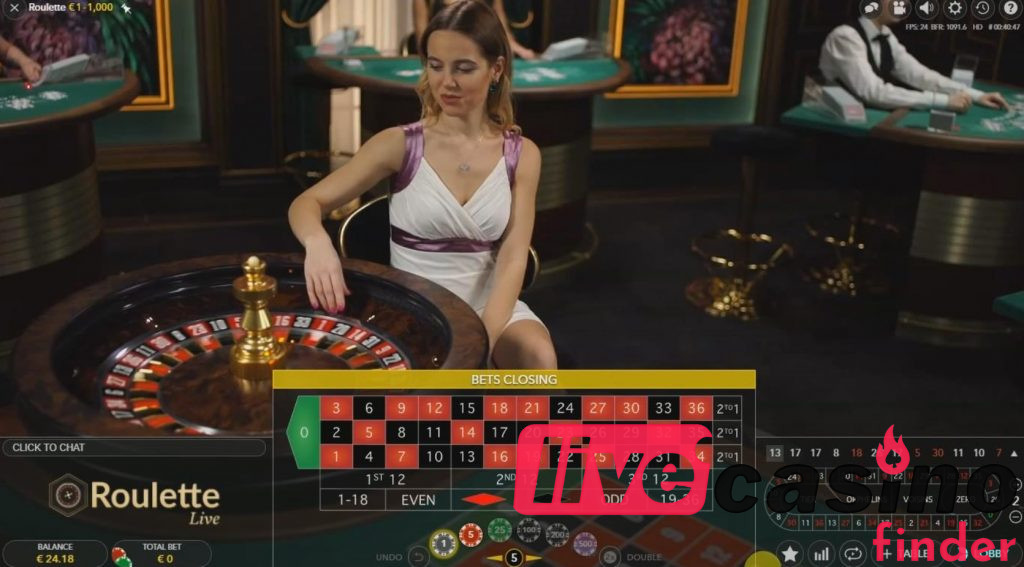 Ruleta de casino en vivo.