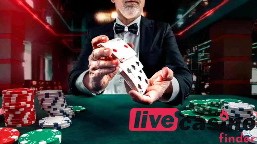 Živé hraní pokeru v kasinu.