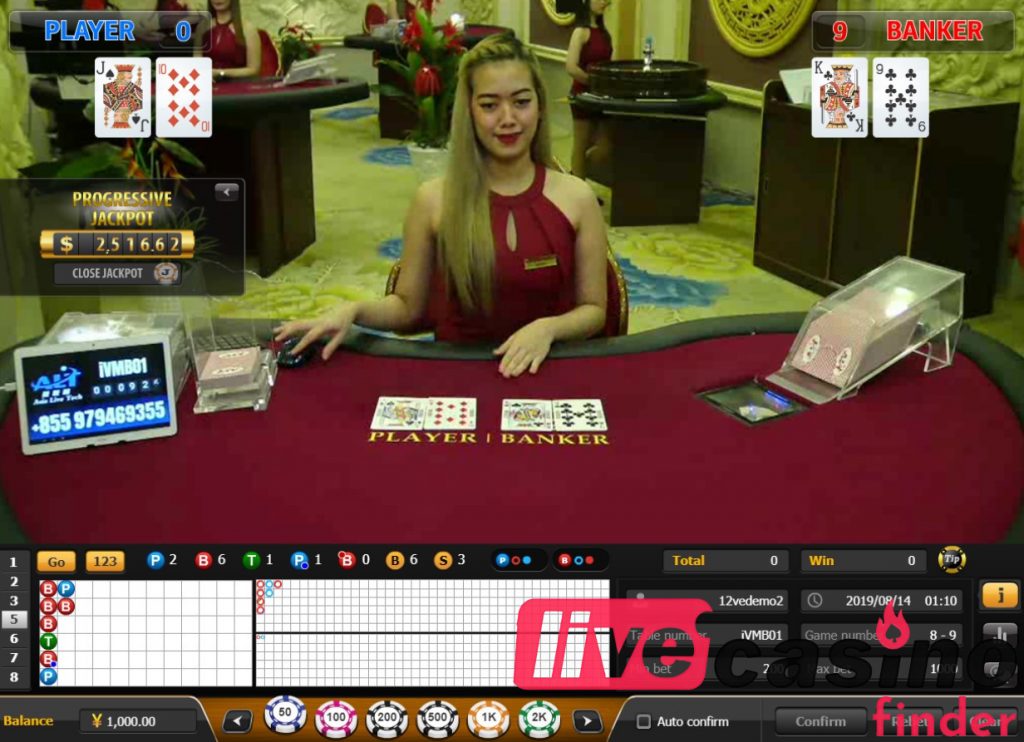 Cassino ao vivo da Ásia Live Tech.