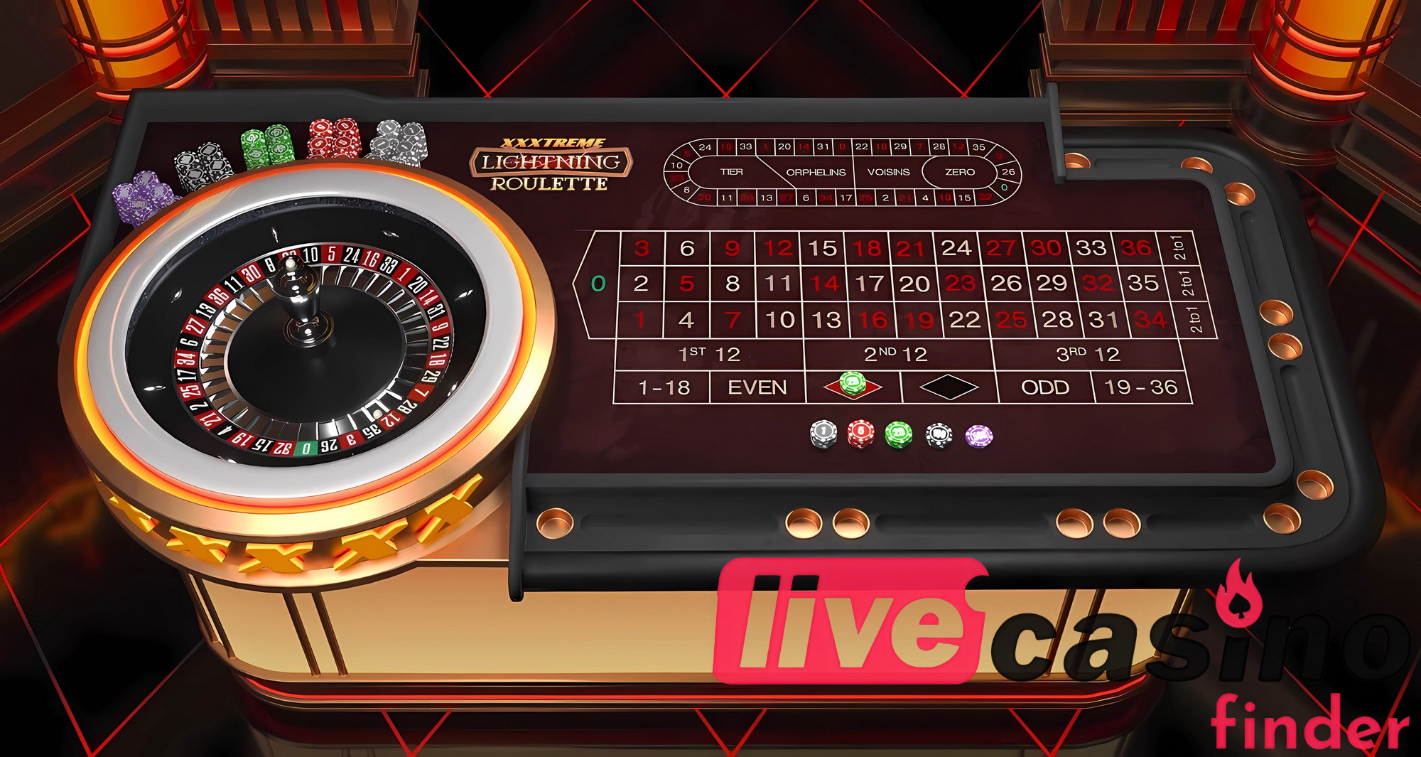 Juego de casino en vivo Xxtreme Lightning Roulette.